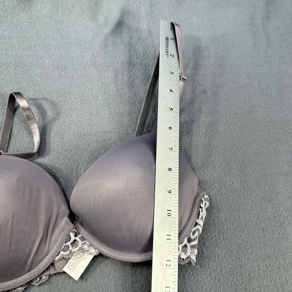 Maidenform Women's Size 34C Bra Pushup Lace Trim Underwire Gray New Without Tags - Picture 9 of 10
